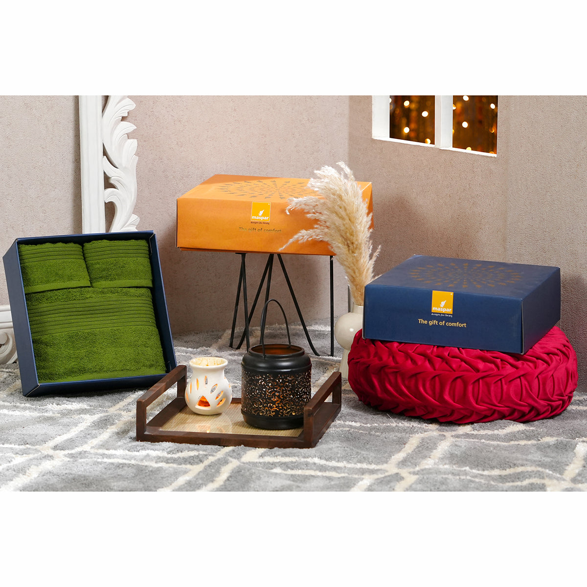 Hermosa Jeneth Calliste Green 450 GSM Cotton 4Pc Bath Towel Set
