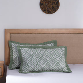Global Atelier Petal Touch Green Machine Quilted 2PC Pillow Sham Set