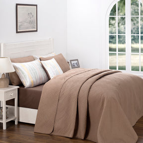 Eliott Neutral 8PC Quilt/Quilted Bed Cover Set
