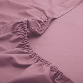 Slumber Plain Easy Care Percale 100% Cotton Dusky Orchid Fitted Sheet