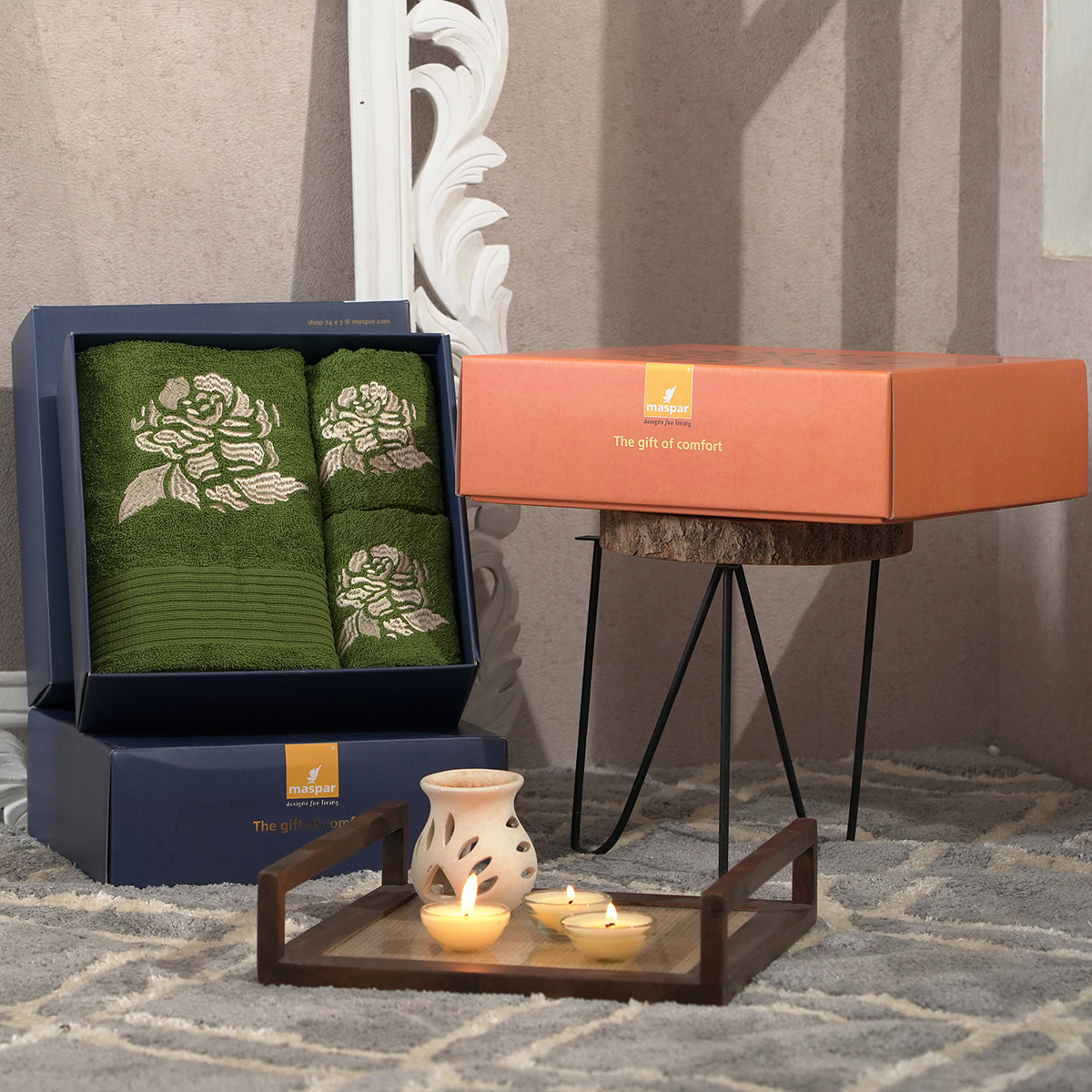 Florent Ultra-Soft And Highly Absorbant Calliste Green Bath Set