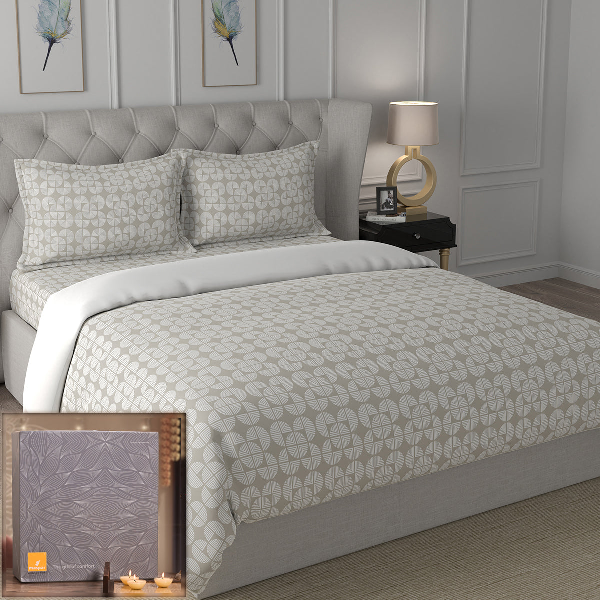 Backyard Patio Raeni Beige 5 PC Quilt/Quilted Bed Cover Set