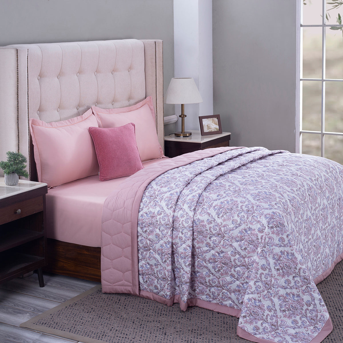 PBS Nomad Scuplt Cornelian 6PC Quilt/Quilted Bed Cover Set Purple