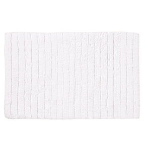 Corded Stripe Anti Skid Solid White Bath Mat