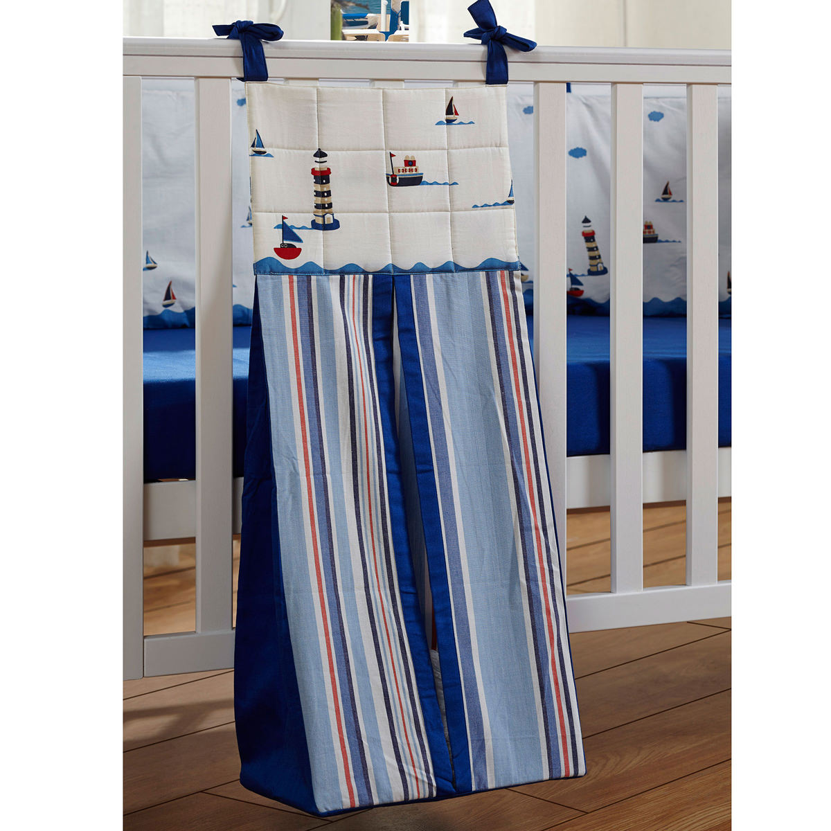 Sailor Stripe Blue Diaper Stacker Bag