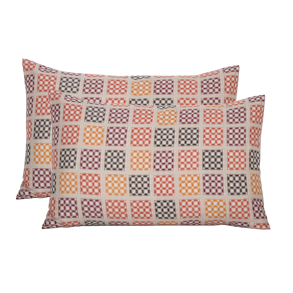 Earth Crust Hand Quilted 2PC Pillow Case Set