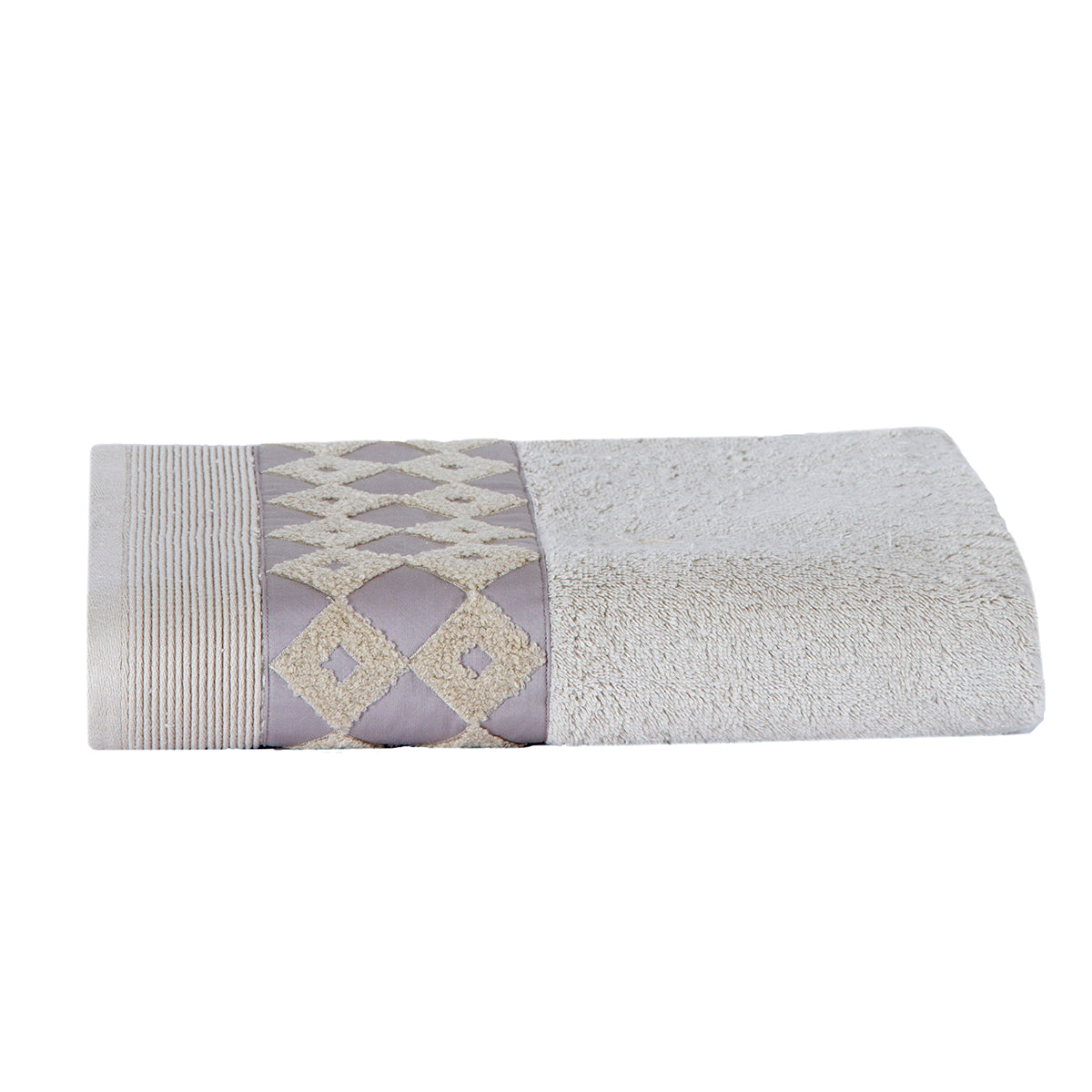 Fretwork Parquet Antimicrobial Antifungal Super Absorbent & Soft Beige Towel