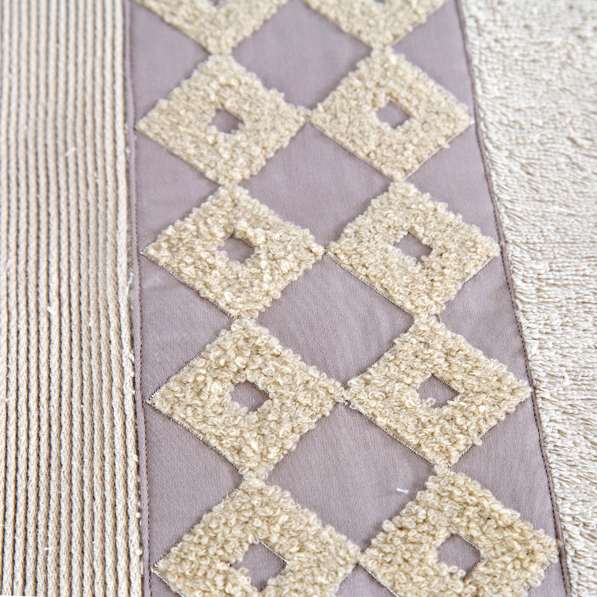 Fretwork Parquet Antimicrobial Antifungal Super Absorbent & Soft Beige Towel