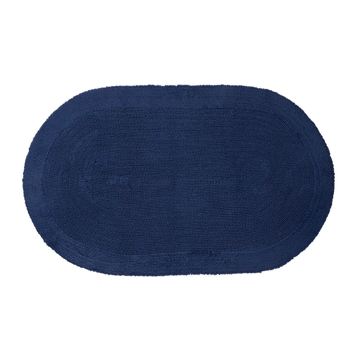Grassy Ground Soft Reversible Solid Luxurious Navy Bath Mat