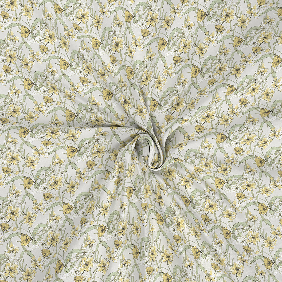 Backyard Patio Valencia Printed 100%Cotton Yellow Bed Sheet with Pillow Covers