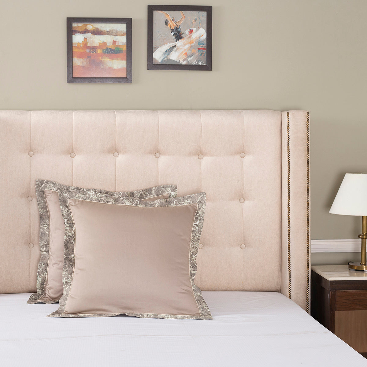 Grandeur Classic Prime 100%Cotton Printed 2 Pc Large Pillow Case Euro Set