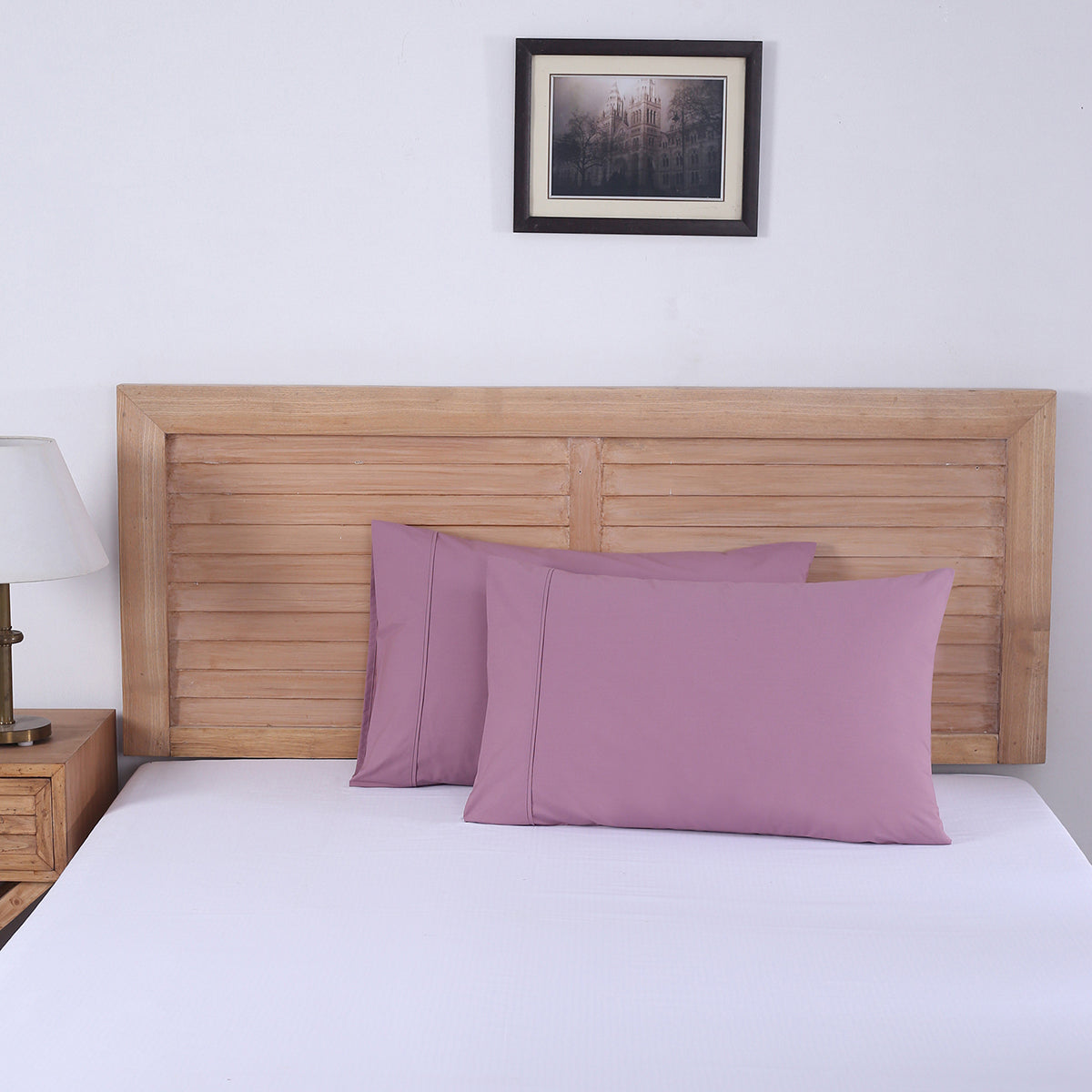 Slumber Solid 2PC Pillow Case Set Dusky Orchid