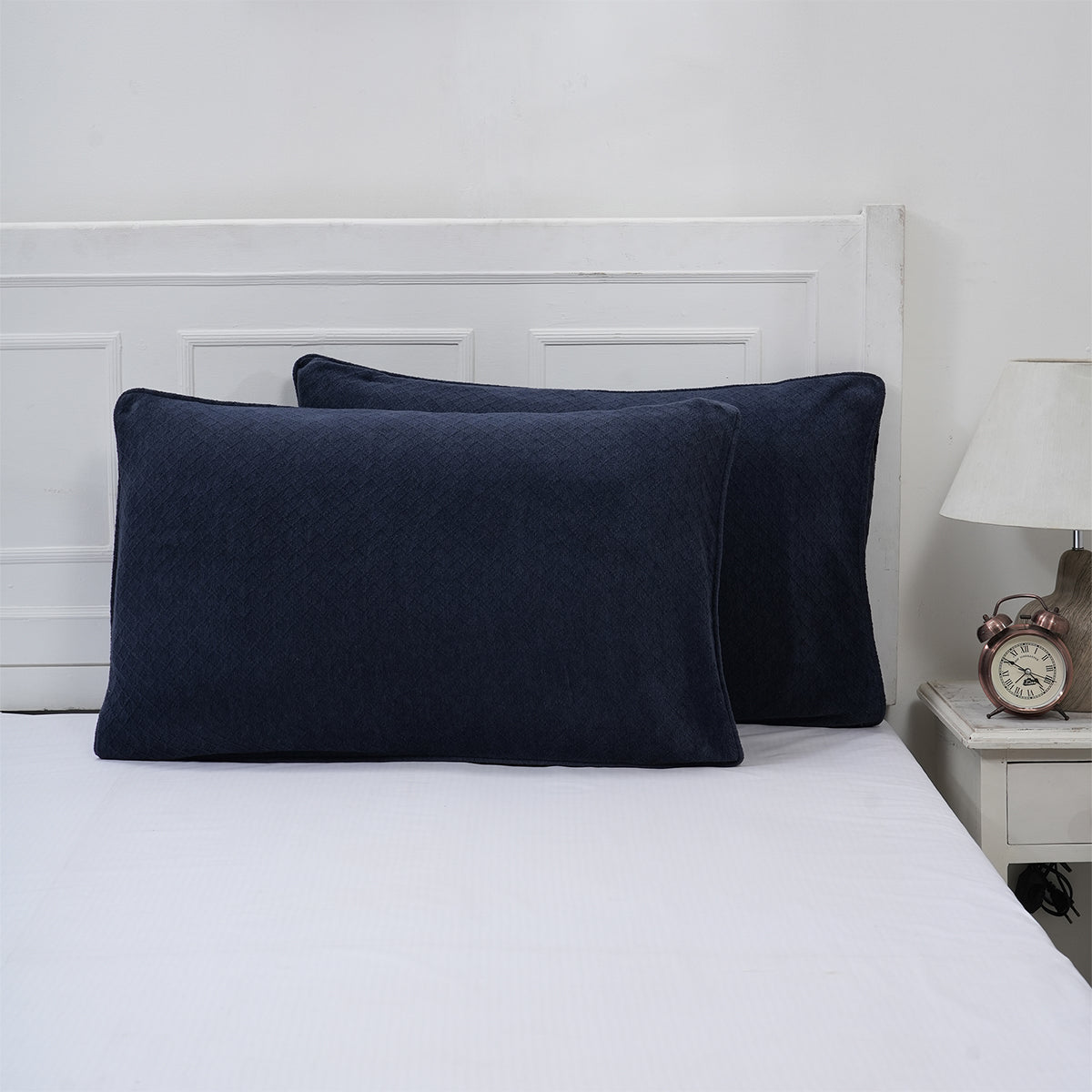 Blaize 100% Cotton Solid Weave Blue Pillow Sham Set