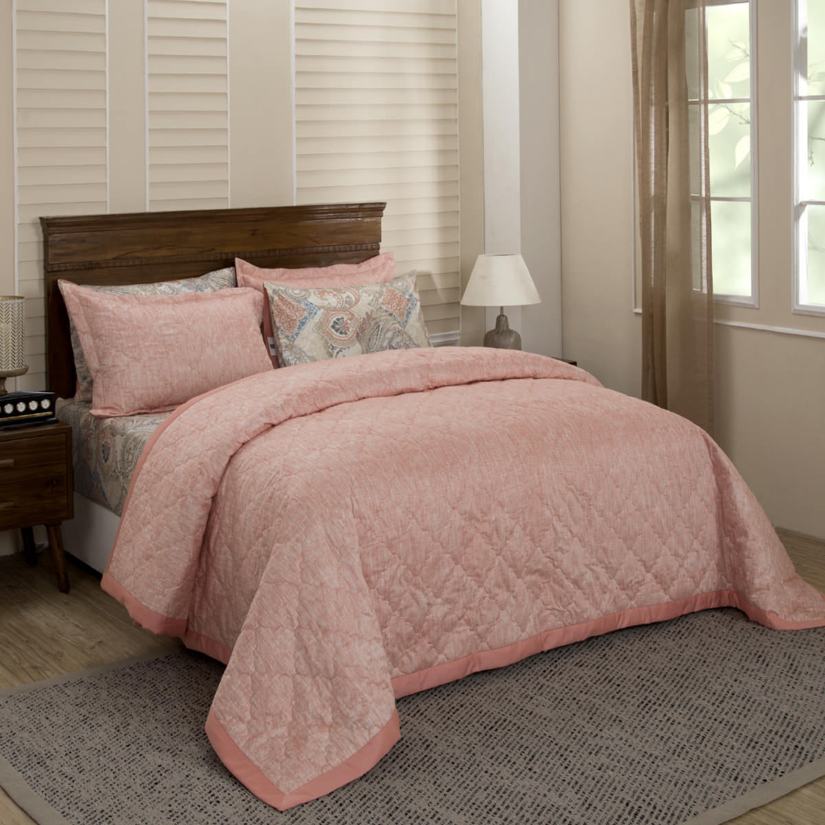 Classical Fusion Barre Hand Quilted Summer AC Quilt/Quilted Bed Cover/Comforter Pink