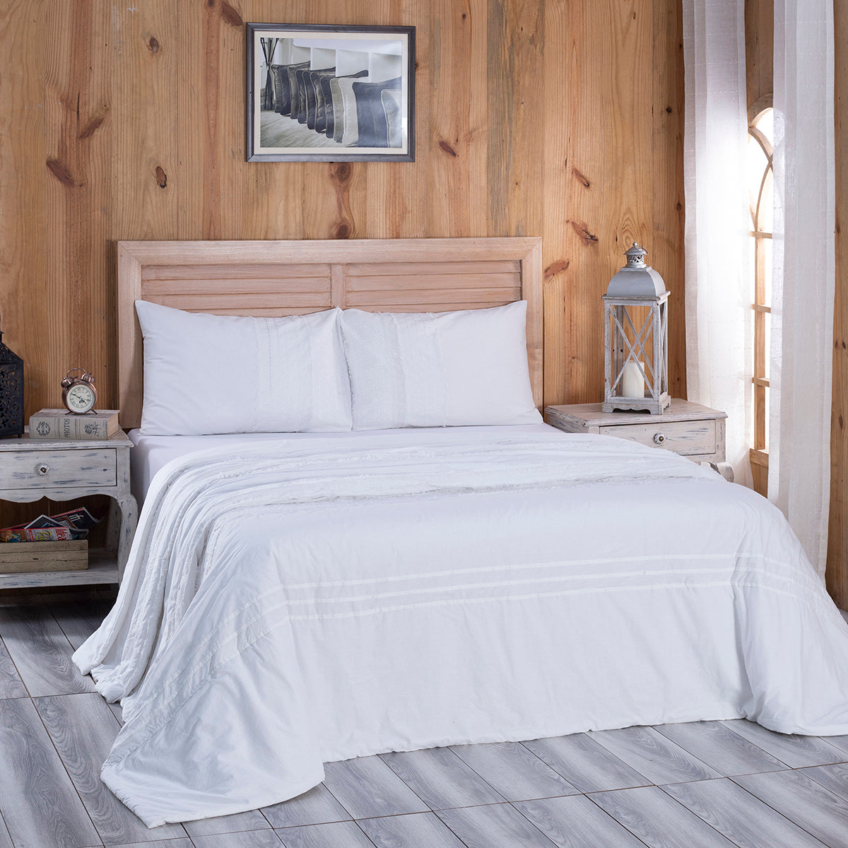 Rurban Divine Stitch Sorbet Summer AC Quilt/Quilted Bed Cover/Comforter White