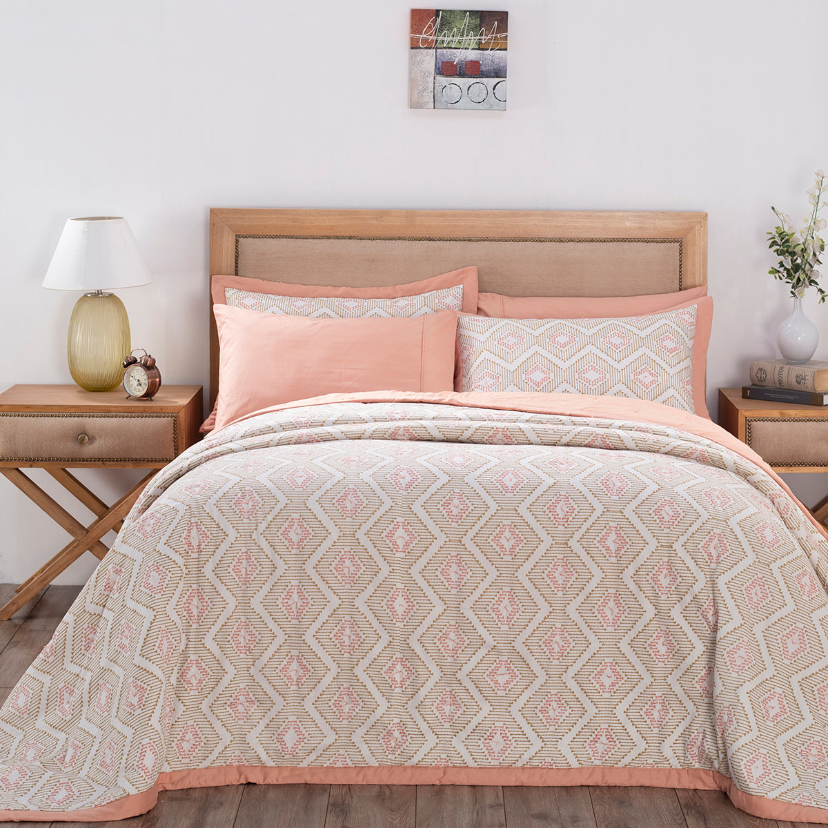 Global Atelier Demon Dash Peach Summer AC Quilt/Quilted Bed Cover/Comforter Red