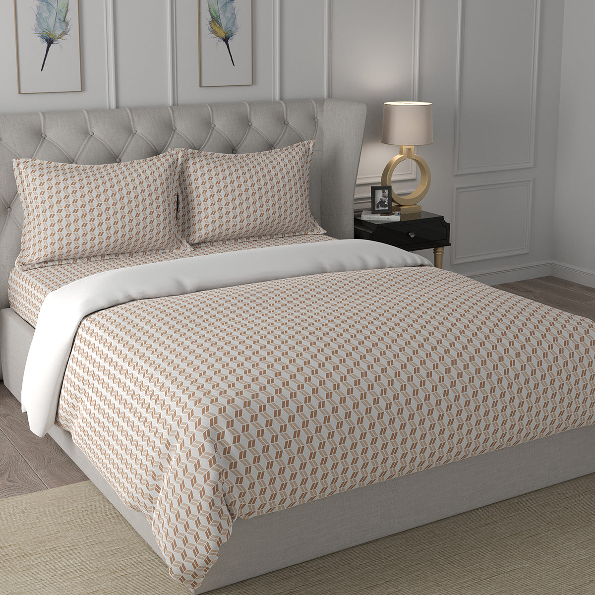 Backyard Patio Morris Summer AC Quilt/Quilted Bed Cover/Comforter Rust