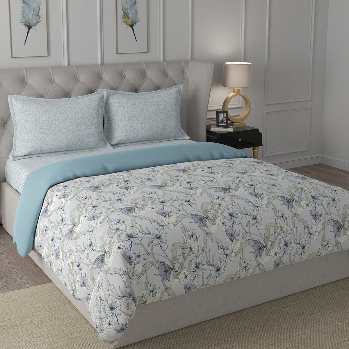 Backyard Patio Valencia Summer AC Quilt/Quilted Bed Cover/Comforter Aqua