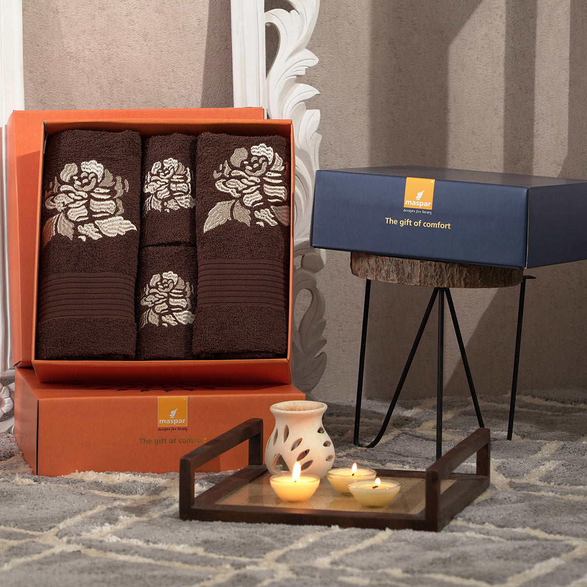 Florent Ultra-Soft And Highly Absorbant Cocoa Brown 5Pc Bath Set