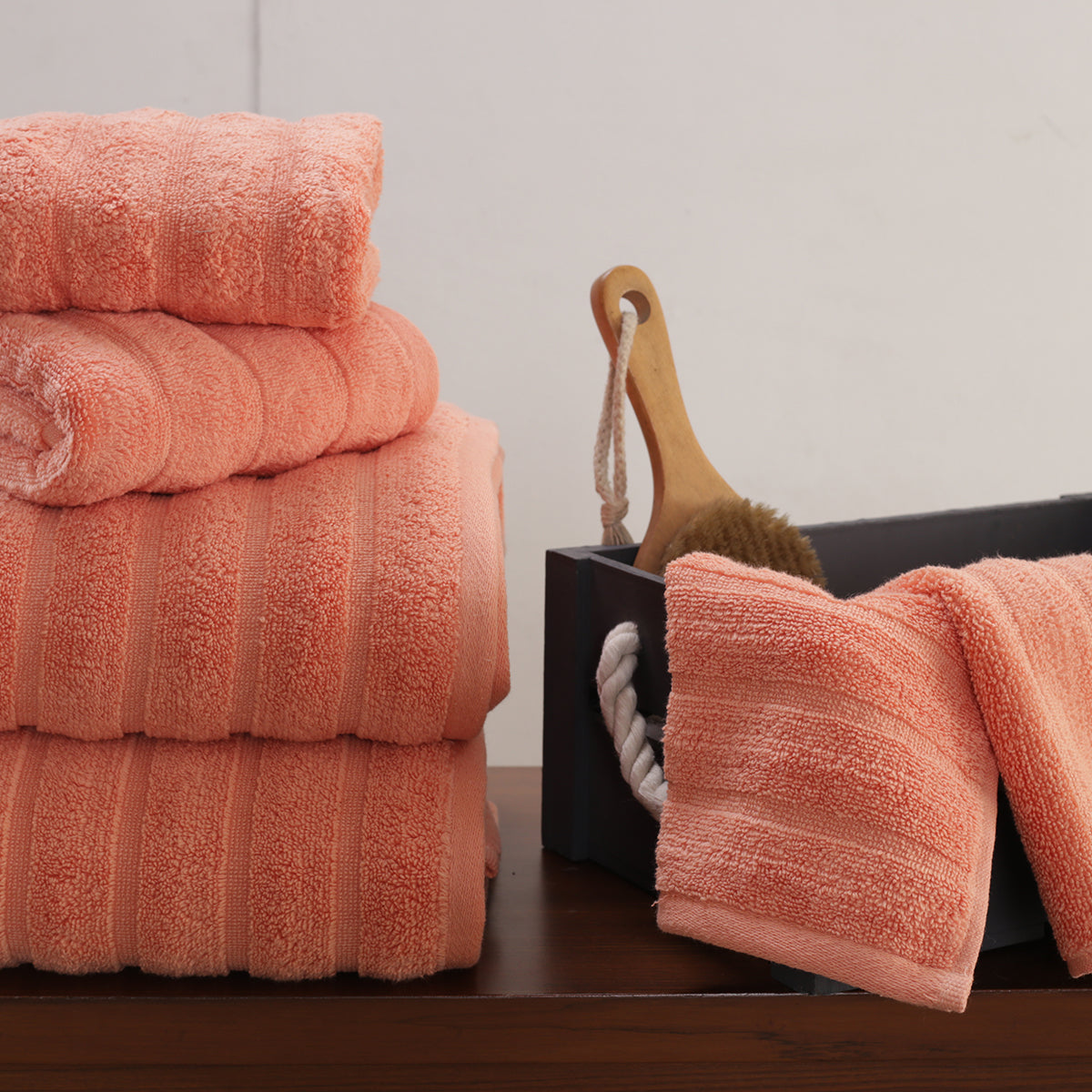 Casper Antimicrobial Antifungal Super Absorbent & Lofty Melon Towel Set