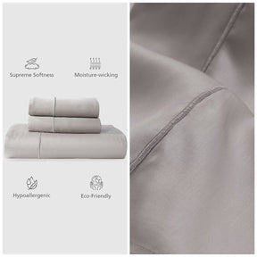 100% Tencel™ Solid Bedsheet with Pillow Case Serene Haven Noemi Blue