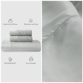 100% Tencel™ Solid Bedsheet with Pillow Case Serene Haven Noemi Green