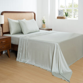 100% Tencel™ Solid Bedsheet with Pillow Case Serene Haven Noemi Green