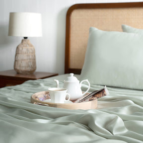 100% Tencel™ Solid Bedsheet with Pillow Case Serene Haven Noemi Green