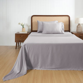 100% Tencel™ Solid Bedsheet with Pillow Case Serene Haven Noemi Grey