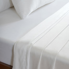 100% Tencel™ Solid Bedsheet with Pillow Case Serene Haven Noemi White