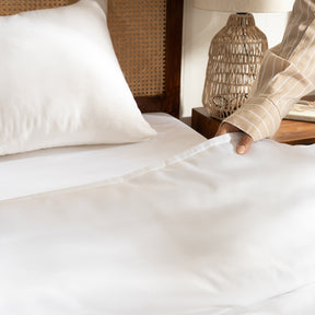 100% Tencel™ Super Soft Duvet Cover with Pillow Case Serene Haven Noemi White