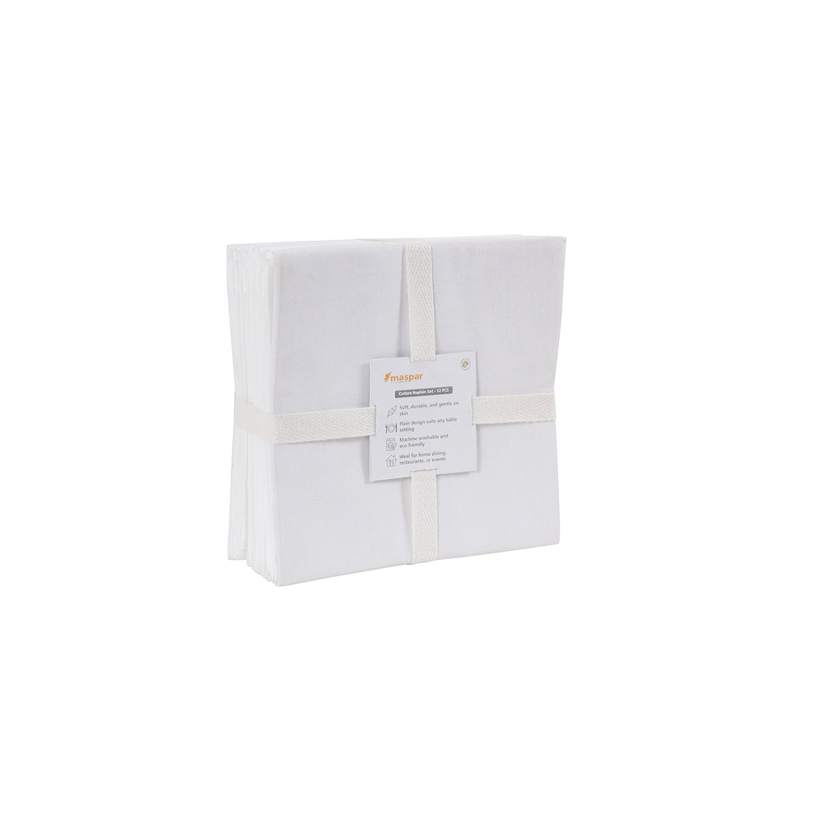 12 Pcs Napkin Set White Soft & Durable Natura