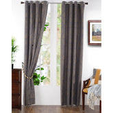 Spotted Damask Jacquard Blue Curtain Set