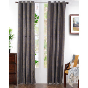 Spotted Damask Jacquard Blue Curtain Set