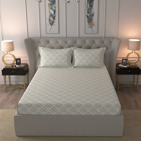 Glam Addison Printed 200 TC 100% Cotton Multi Bright Bed Sheet