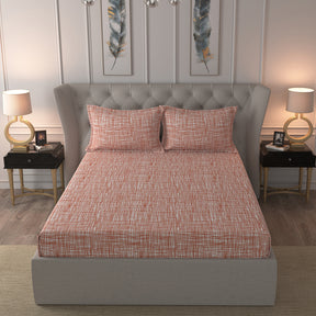 Glam Trace Red Bed Sheet With Pillow Case