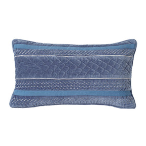 Grandeur Vintgem Hand Embridery 100% Cotton Blue Cushion Cover