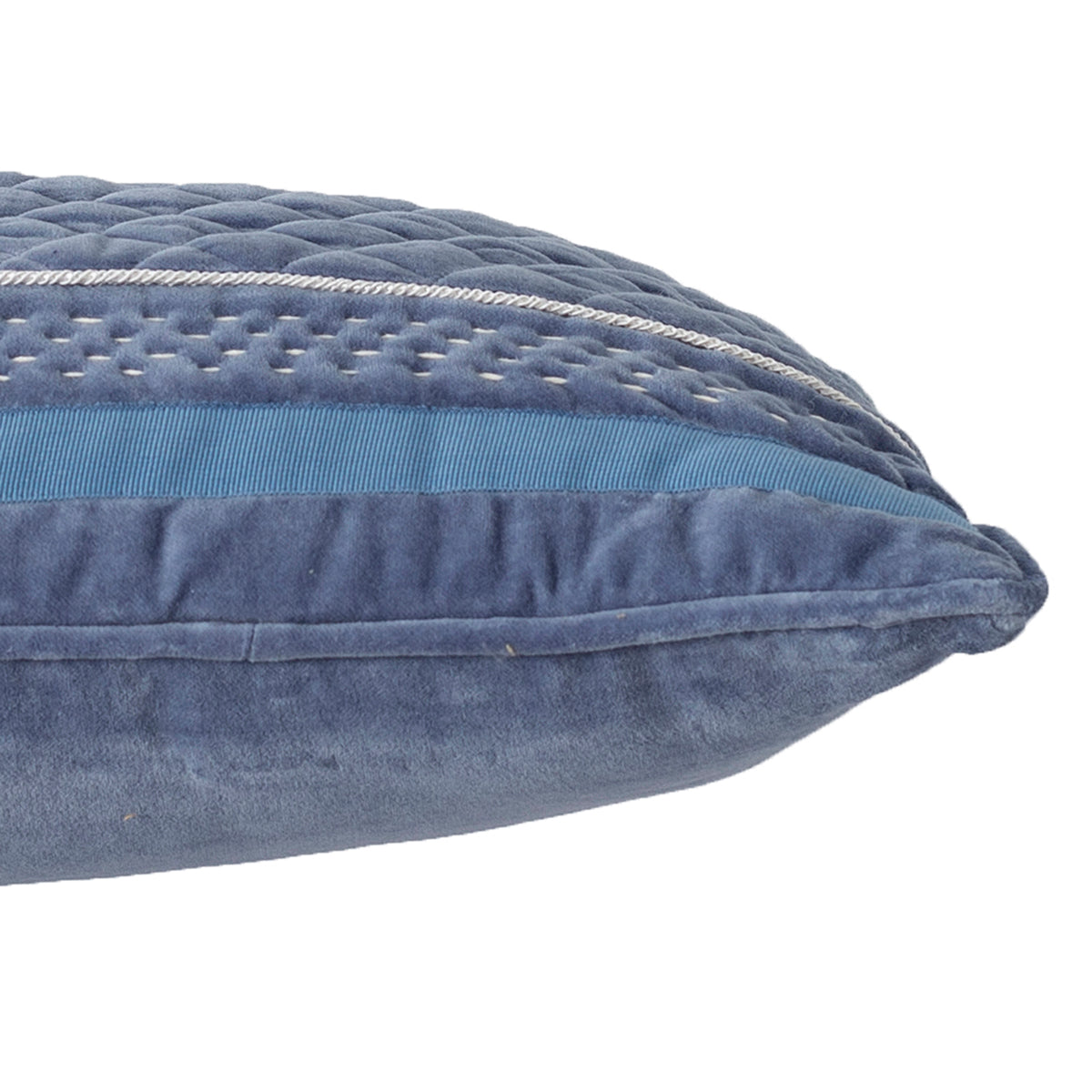 Grandeur Vintgem Hand Embridery 100% Cotton Blue Cushion Cover