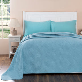 Eliott Summer AC Quilt/Quilted Bed Cover/Comforter Aqua
