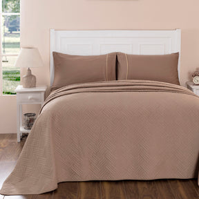 Eliott Summer AC Quilt/Quilted Bed Cover/Comforter Simply Taupe