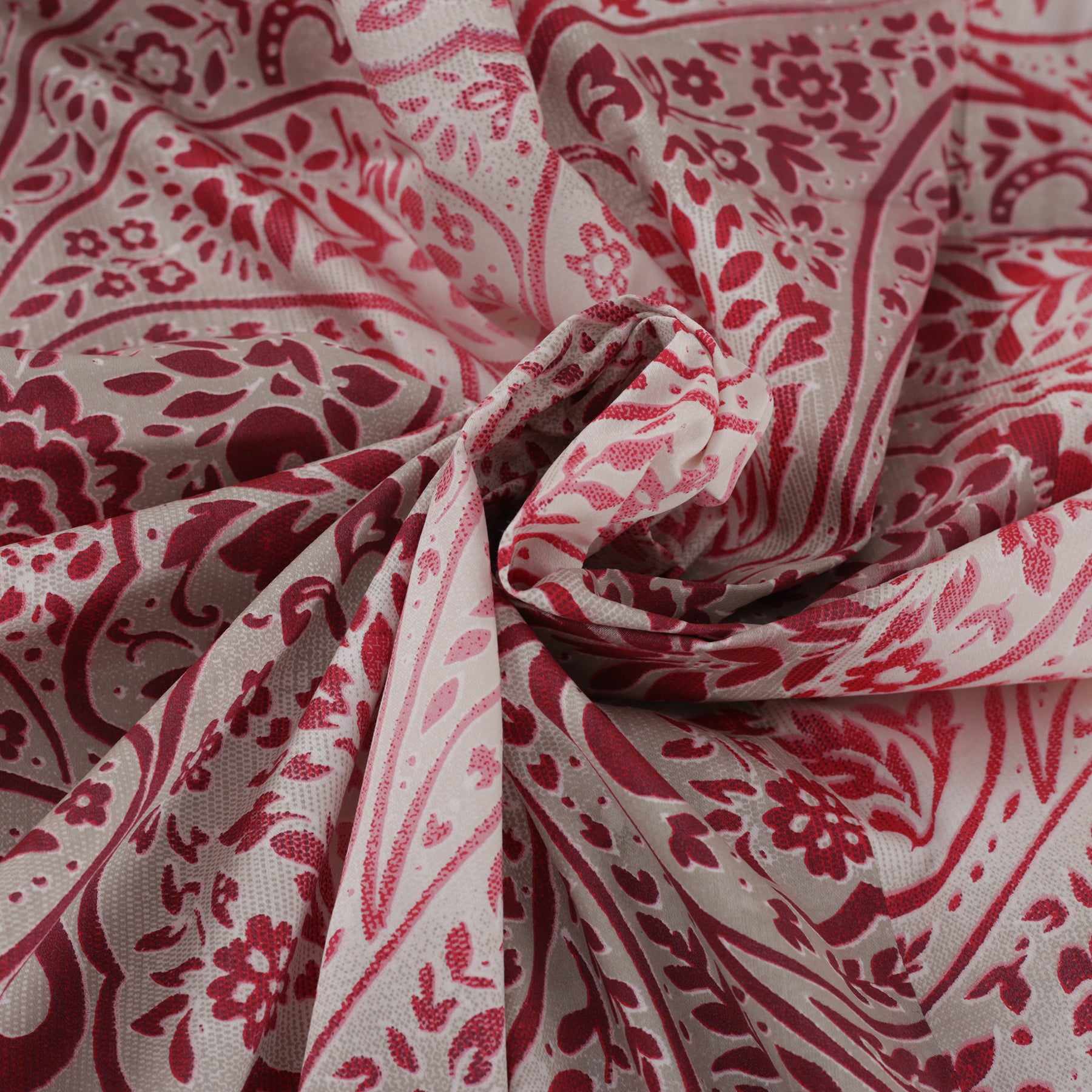 Folklore Transition Ombre Bonanza Printed 100% Cotton Red Ultra Soft Bed Sheet