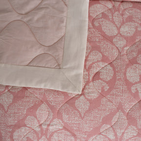 Folklore Transition Diamond Festivity Summer AC Quilt/Quilted Bed Cover/Comforter Peach
