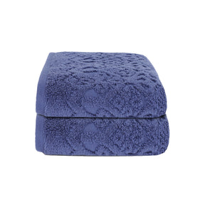 Windsor Antimicrobial Antifungal Zero Twist Fluffy Luxurious Navy Blue Towel