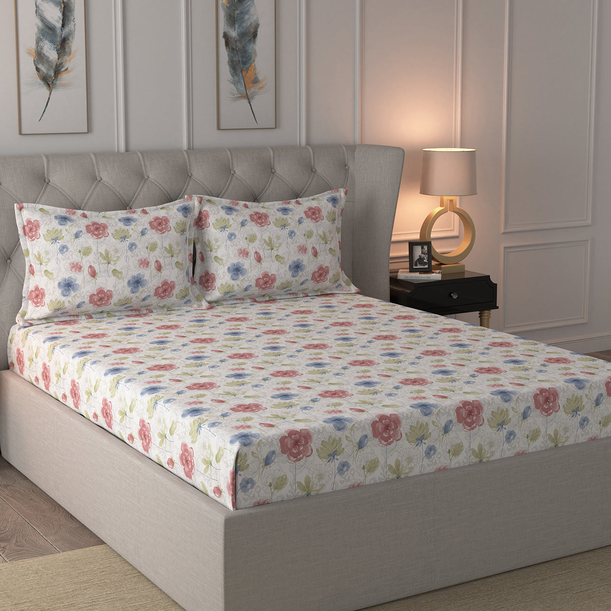 Hermosa Printed Medison Bed Bath Set Multi