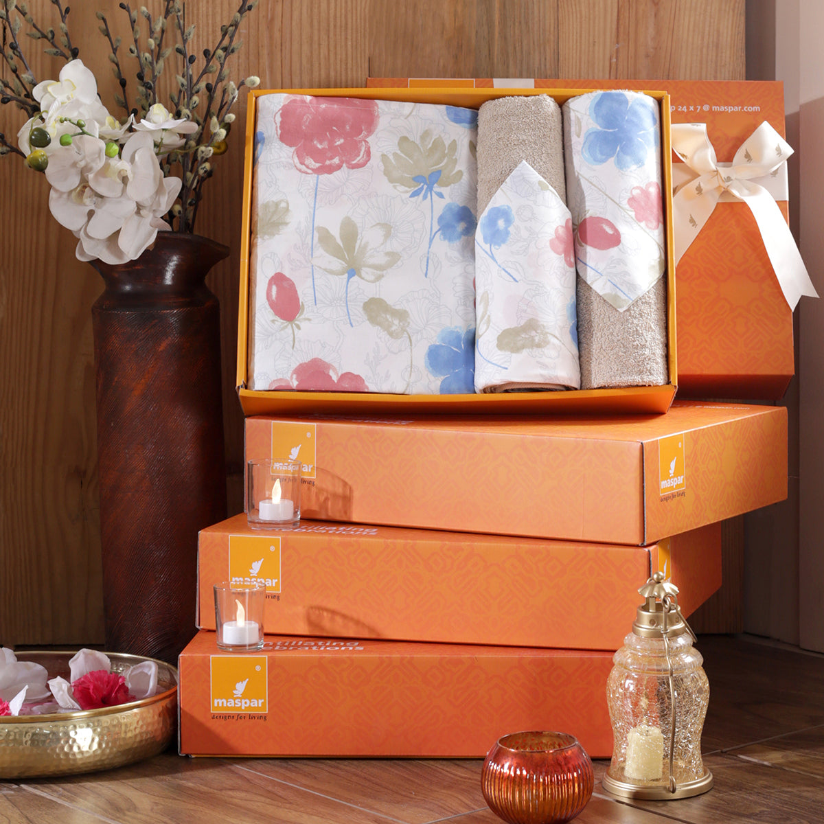 Hermosa Printed Medison Bed Bath Set Multi