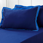 Little Maspar Hand Embroidery Cross Stitch 2PC Pillow Case Set Blue