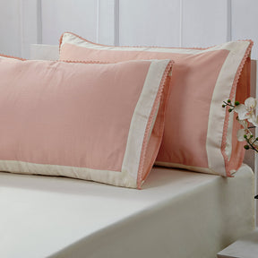Little Maspar Printed Cotton Satin 2PC Pillow Case Set Pink
