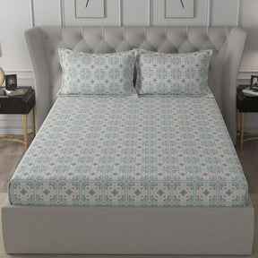 Ardour Collins Printed Bed Sheet With Pillow Case