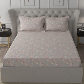 Ardour Atelien Printed Bed Sheet With 2 Pillow Covers