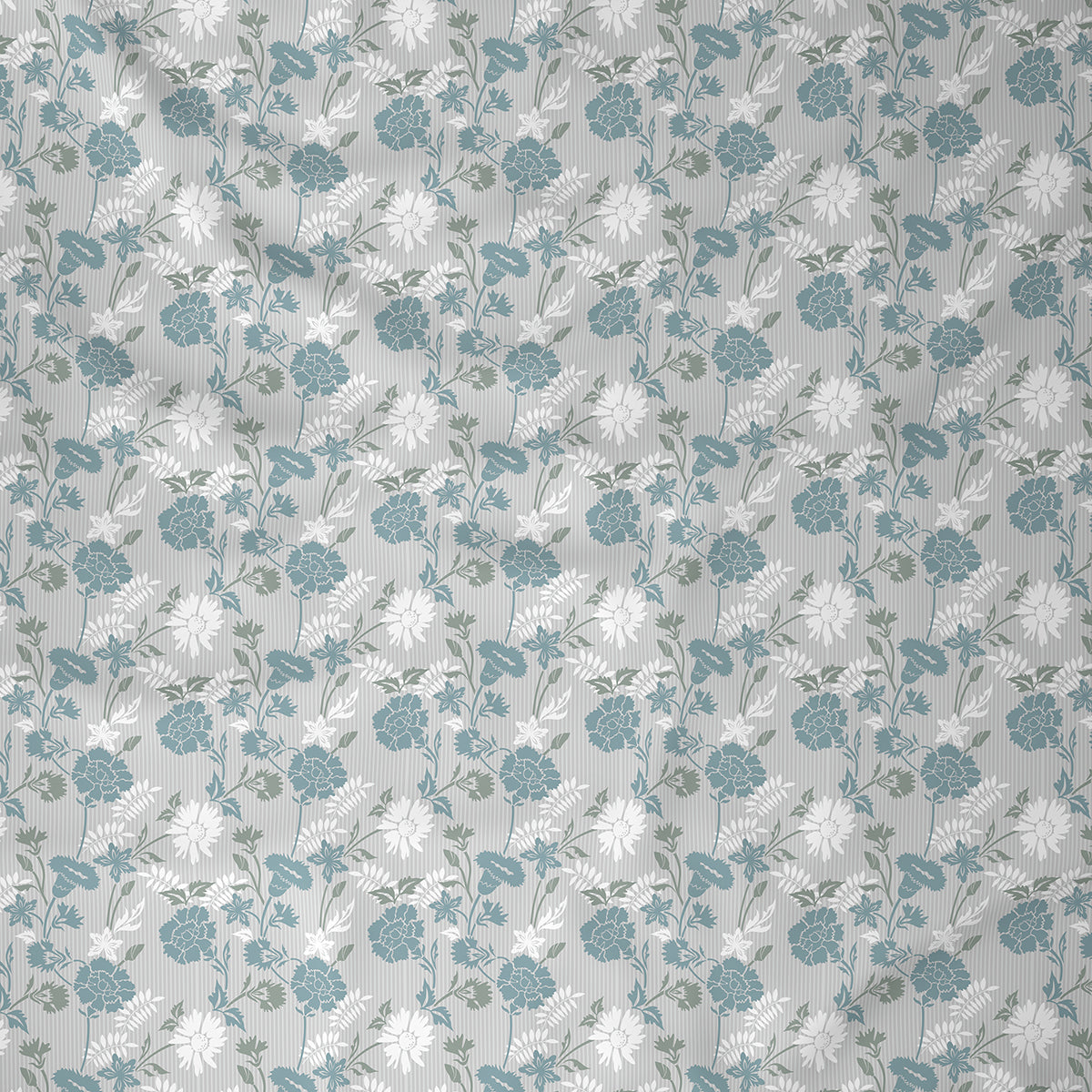 Florescence Briar Blue Bed Sheet With 2 Pillow Covers